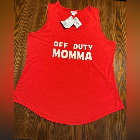 LuLaRoe Tank top Off Duty Momma Red 2XL vacation beach motherhood cruise NWT mom - Picture 11 of 15